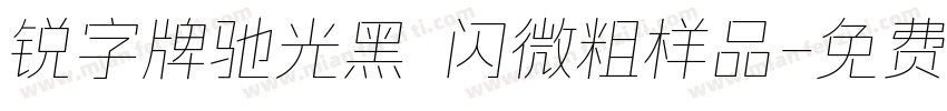 锐字牌驰光黑 闪微粗样品字体转换